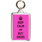 Keep Calm and Buy Shoes - Double Sided - Large Keyring