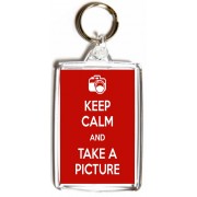 Keep Calm and Take a Picture - Double Sided - Large Keyring