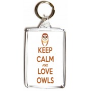 Keep Calm and Love Owls - Double Sided - Large Keyring