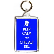 Keep Calm and Ctrl Alt Del - Double Sided - Large Keyring