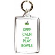 Keep Calm and Play Bowls - Double Sided - Large Keyring