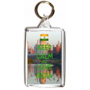 Keep Calm and Love India - Double Sided - Large Keyring