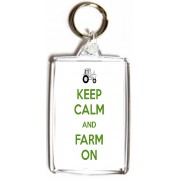 Keep Calm and Farm On - Double Sided - Large Keyring