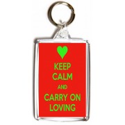Keep Calm and Carry On Loving - Double Sided - Large Keyring