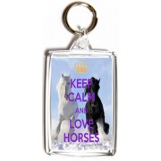 Keep Calm and Love Horses - Double Sided - Large Keyring