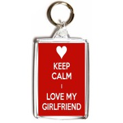 Keep Calm I Love My Girlfriend - Double Sided - Large Keyring