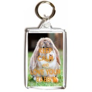 Keep Calm and Love Your Rabbit - Double Sided - Large Keyring