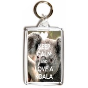 Keep Calm and Love a Koala - Double Sided - Large Keyring
