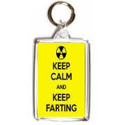 Keep Calm and Keep Farting - Double Sided - Large Keyring