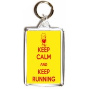 Keep Calm and Keep Running - Double Sided - Large Keyring