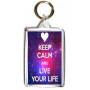Keep Calm and Live Your Life - Double Sided - Large Keyring