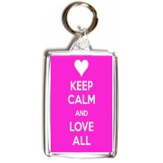 Keep Calm and Love All - Double Sided - Large Keyring