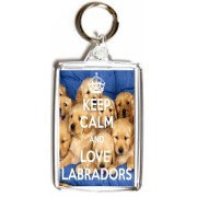 Keep Calm and Love Labradors - Double Sided - Large Keyring