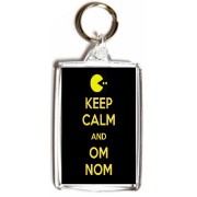 Keep Calm and Om Nom - Double Sided - Large Keyring