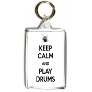 Keep Calm and Play Drums - Double Sided - Large Keyring