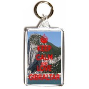 Keep Calm and Love Gibraltar - Double Sided - Large Keyring