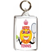 Keep Calm and Play Tennis - Double Sided - Large Keyring