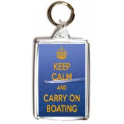 Keep Calm and Carry On Boating - Double Sided - Large Keyring
