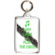 Keep Calm and Play the Oboe - Double Sided - Large Keyring