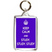 Keep Calm and Study Study Study! - Double Sided - Large Keyring
