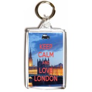 Keep Calm and Love London - Double Sided - Large Keyring