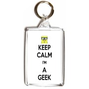 Keep Calm I'm a Geek - Double Sided - Large Keyring