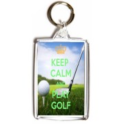 Keep Calm and Play Golf - Double Sided - Large Keyring