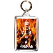 Keep Calm I'm a Fireman - Double Sided - Large Keyring