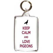 Keep Calm and Love Pigeons - Double Sided - Large Keyring