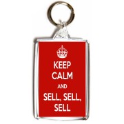 Keep Calm and Sell, Sell, Sell - Double Sided - Large Keyring