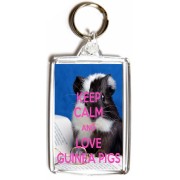 Keep Calm and Love Guinea Pigs - Double Sided - Large Keyring Keep Calm and Love Guinea Pigs - Double Sided - Large Keyring