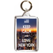 Keep Calm and Love New York - Double Sided - Large Keyring