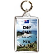 Keep Calm and Love New Zealand - Double Sided - Large Keyring