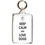 Keep Calm and Love Dogs - Double Sided - Large Keyring