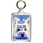 Keep Calm and Love Westies - Double Sided - Large Keyring
