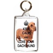 Keep Calm and Love Your Dachshund - Double Sided - Large Keyring