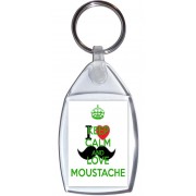 Keep Calm and Love Moustache - Keyring