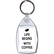 Life Begins with Coffee - Keyring