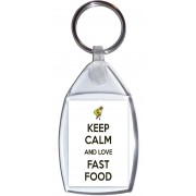 Keep Calm and Love Fast Food - Keyring