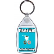 Please Wait Coffee is Coming - Square Keyring