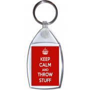 Keep Calm and Throw Stuff - Keyring