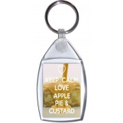 Keep Calm and Love Apple Pie & Custard - Square Keyring