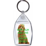 Keep Calm and Love a Toy Golden Doodle - Keyring