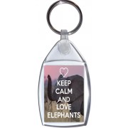 Keep Calm and Love Elephants - Keyring