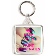 Keep Calm and Paint Your Nails - Square Keyring
