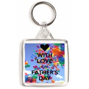 With Love on Father's Day - Square Keyring