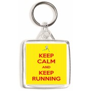 Keep Calm and Keep Running - Square Keyring