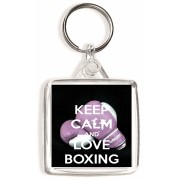 Keep Calm and Love Boxing - Square Keyring