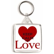 Keep Calm and Love - Square Keyring