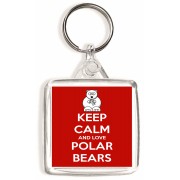 Keep Calm and Love Polar Bears - Square Keyring